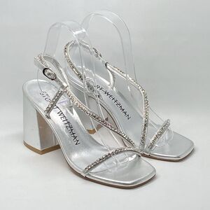 Stuart Weitzman Embellished Metallic Leather Sandals size 6